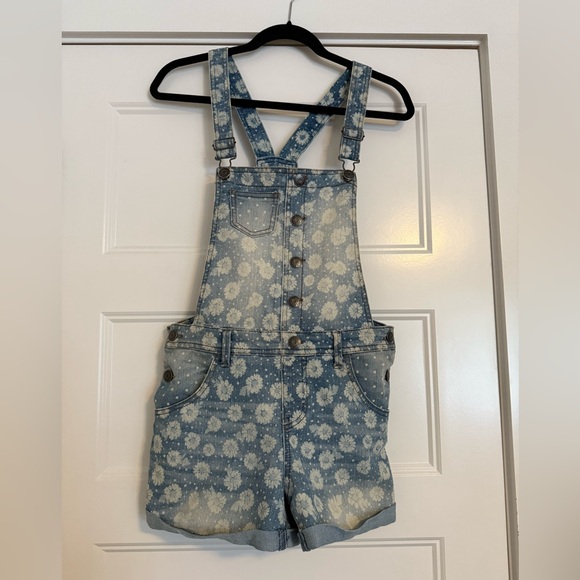 Cherokee Blue Floral Overalls - Picture 1 of 3